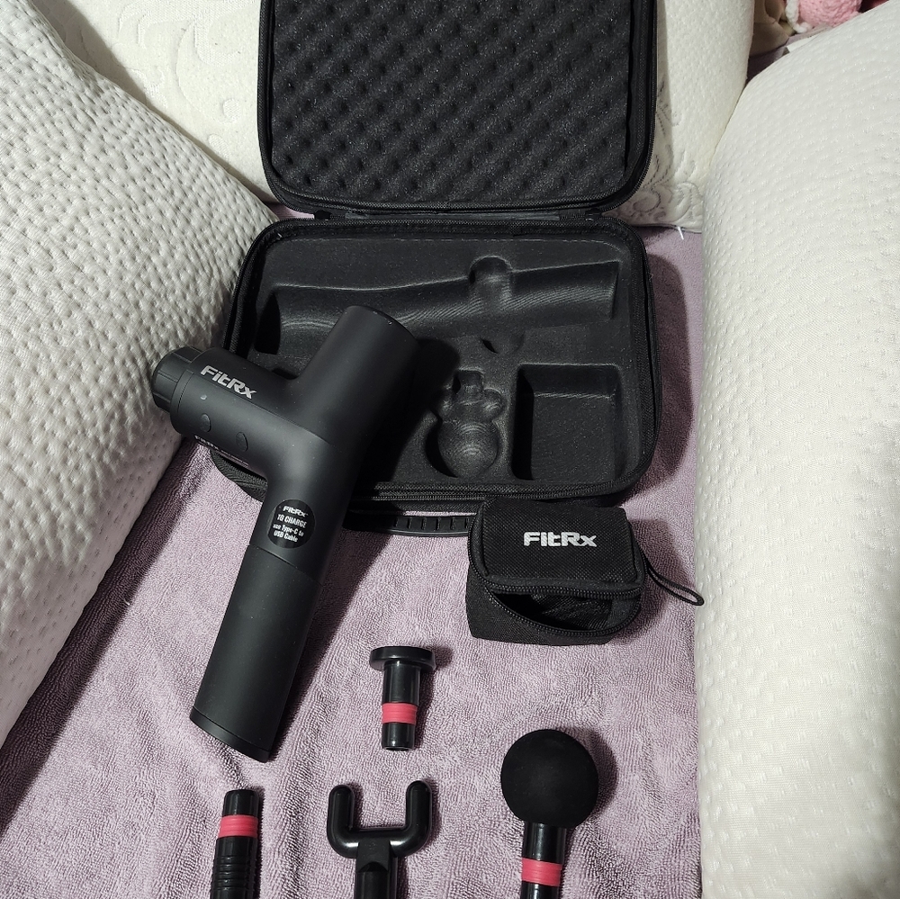 Fitrx Neck and Back Massager, Handheld Percussion Massage Gun with Multiple Spee